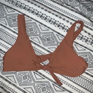 NWOT SHEIN Brown bikini tie in front top